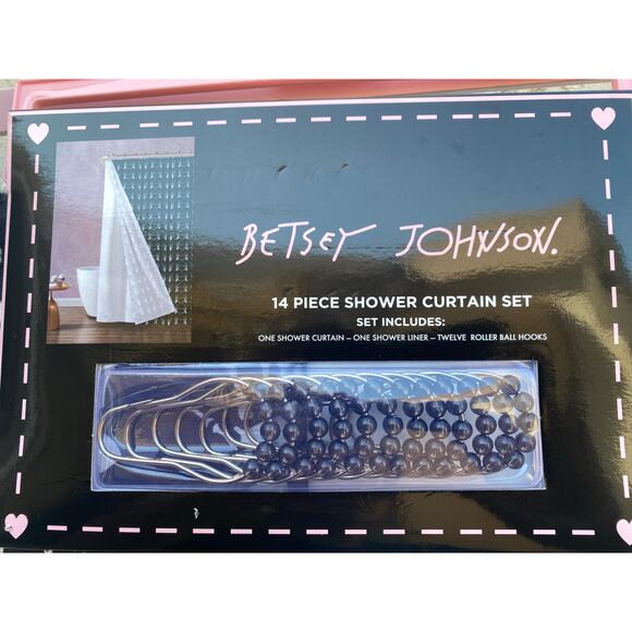 Betsey Johnson Skeleton Hands Shower Curtain Set & Plush Throw Blanket | Gothic - Picture 4 of 5